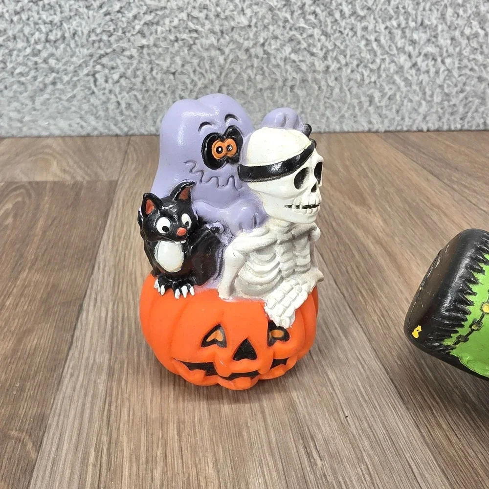 Vintage 90s Halloween Bundle Fun World Frankenstein BBI Pumpkin Stack Ghoulins